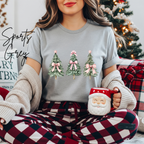 Cute Women's Christmas T-tshirt | Christmas Tree with Coquette Bows Bella Canvas 3001 Tshirt