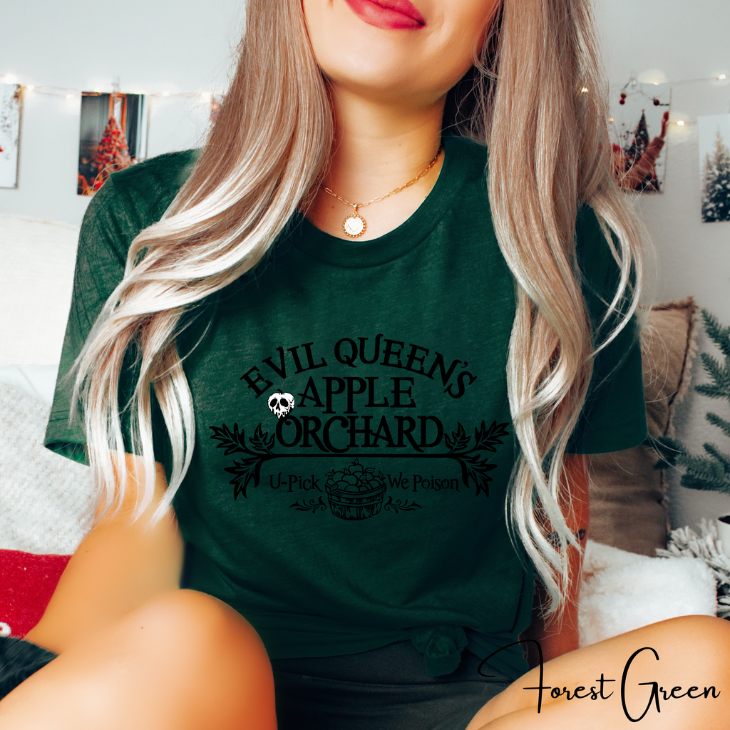 Evil Queens Apple Orchard Tee 🍎💀 | “You Pick ’Em, We Poison ’Em” Fairytale Villain Bella Canvas 3001  T-Shirt