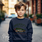 Griswold Family Christmas Kids Sweatshirt | Tree Farm Station Wagon Design Gildan 18000B Sweatshirt