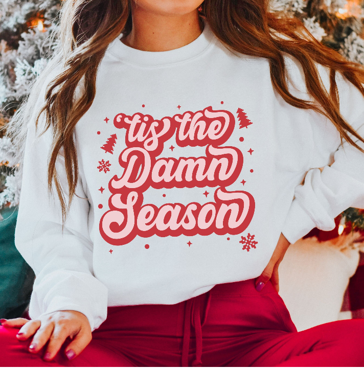Tis the Damn Season Christmas Taylor Swift Gildan 18000 Sweatshirt