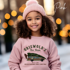 Griswold Family Christmas Kids Sweatshirt | Tree Farm Station Wagon Design Gildan 18000B Sweatshirt