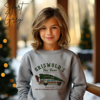 Griswold Family Christmas Kids Sweatshirt | Tree Farm Station Wagon Design Gildan 18000B Sweatshirt