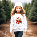Children’s Christmas Sweatshirt | Believe in the Magic of Christmas Retro Santa Kids Gildan 18000B Sweatshirt