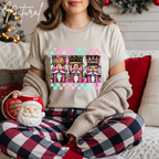 3 Nutcracker Christmas T-Shirt 🎄 | Watercolor Holiday with Checker Border for Women Bella Canvas 3001 Tshirt