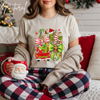 Ladies Merry Grinchmas Shirt | Bella Canvas 3001 Christmas Graphic Tee