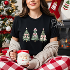Cute Women's Christmas T-tshirt | Christmas Tree with Coquette Bows Bella Canvas 3001 Tshirt