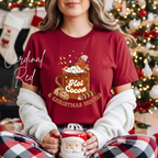 Hot Cocoa and Christmas Movies T-Shirt | Cozy Holiday Graphic Bella Canvas 3001 Tshirt