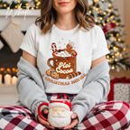 Hot Cocoa and Christmas Movies T-Shirt | Cozy Holiday Graphic Bella Canvas 3001 Tshirt