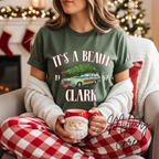 “It’s a Beaut, Clark” Christmas T-Shirt 🎄🚗 | Retro Griswold Station Wagon Holiday Bella Canvas 3001 Tee