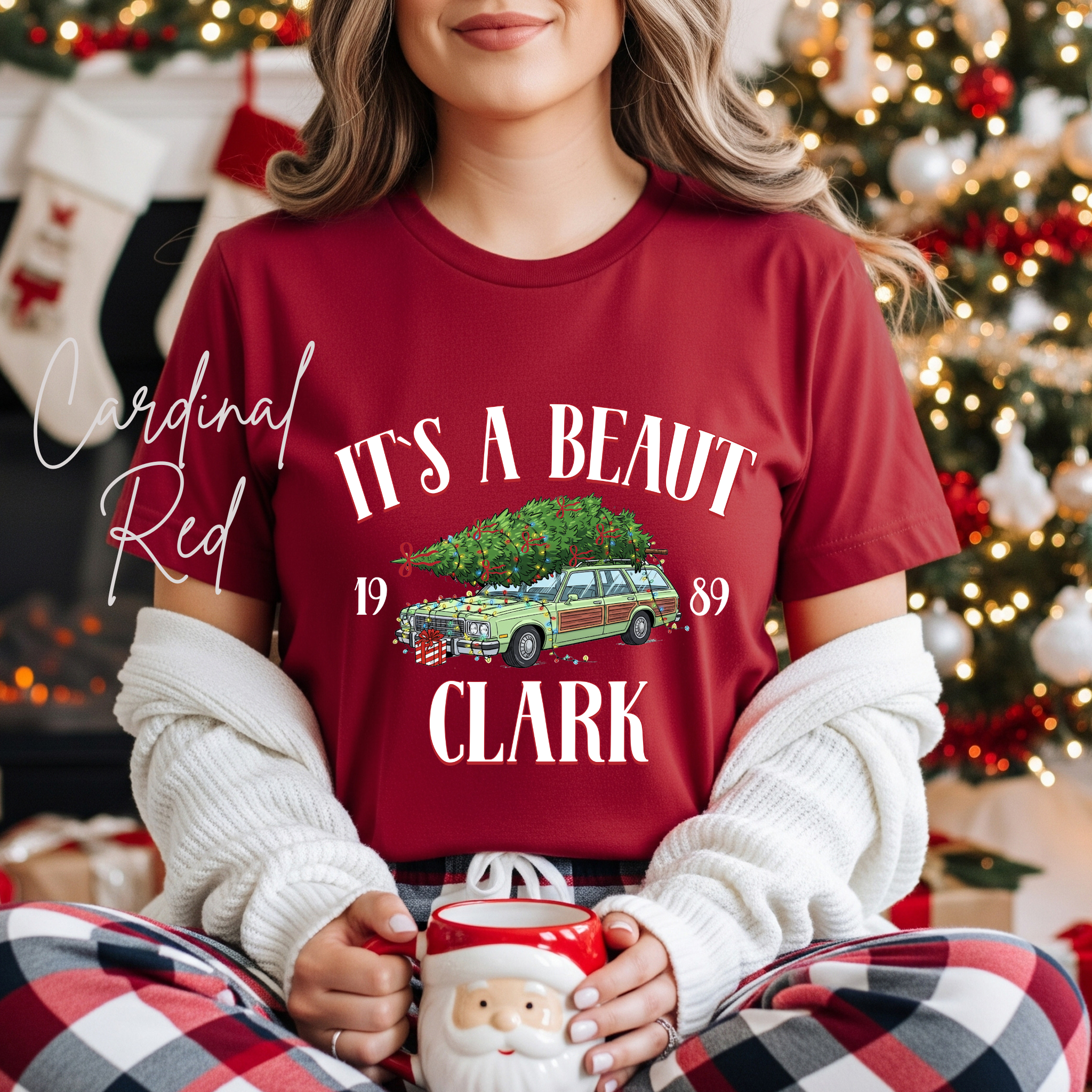 “It’s a Beaut, Clark” Christmas T-Shirt 🎄🚗 | Retro Griswold Station Wagon Holiday Bella Canvas 3001 Tee