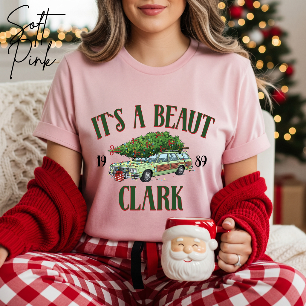 “It’s a Beaut, Clark” Christmas T-Shirt 🎄🚗 | Retro Griswold Station Wagon Holiday Bella Canvas 3001 Tee