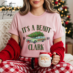 “It’s a Beaut, Clark” Christmas T-Shirt 🎄🚗 | Retro Griswold Station Wagon Holiday Bella Canvas 3001 Tee