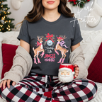 🤠🎄 Giddy Up Jingle Horse | Western Reindeer Discoball Christmas Bella Canvas 3001 Tshirt