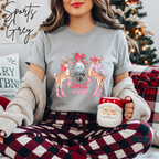 🤠🎄 Giddy Up Jingle Horse | Western Reindeer Discoball Christmas Bella Canvas 3001 Tshirt