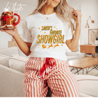 ✨ Santa’s Favourite Showgirl Ladies Christmas Sweatshirt | Festive Popstar Energy 🎄🌟 Bella Canvas 3001 Tee
