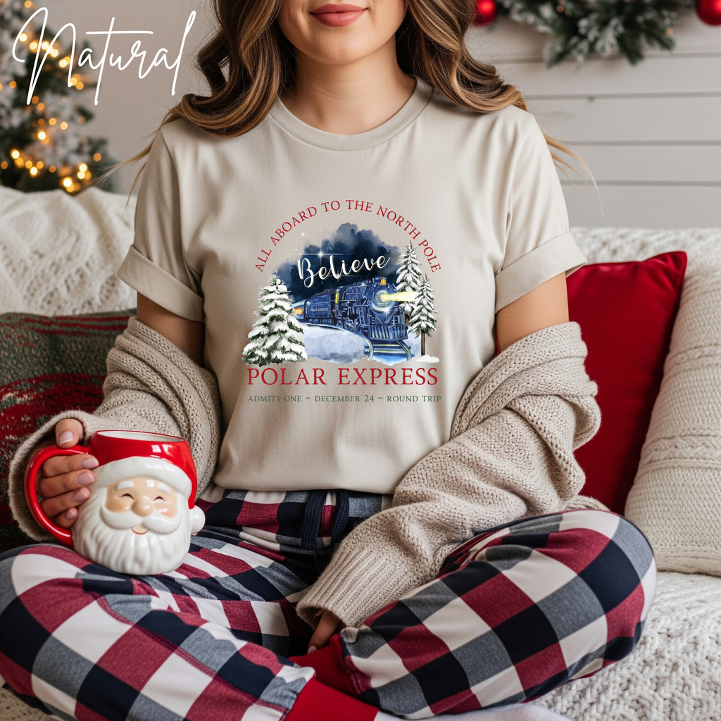 Polar Express Christmas Bella Canvas 3001 Tshirt