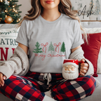 Coquette Christmas T-Shirt 🎄 | Bows & Christmas Trees Holiday Bella Canvas 3001 Tshirt