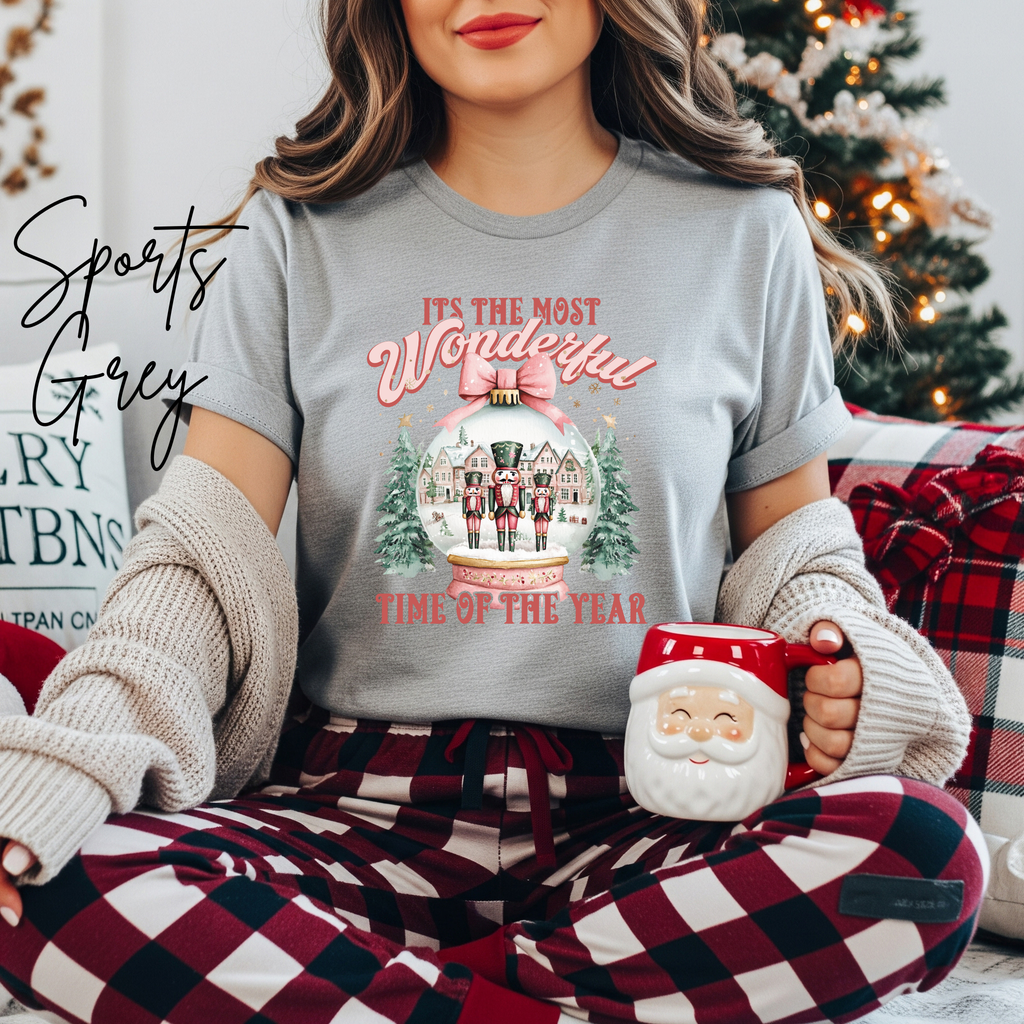 Most Wonderful Time of the Year T-Shirt 🎄 | Nutcracker Snow Globe Christmas Bella Canvas 3001 Tshirt