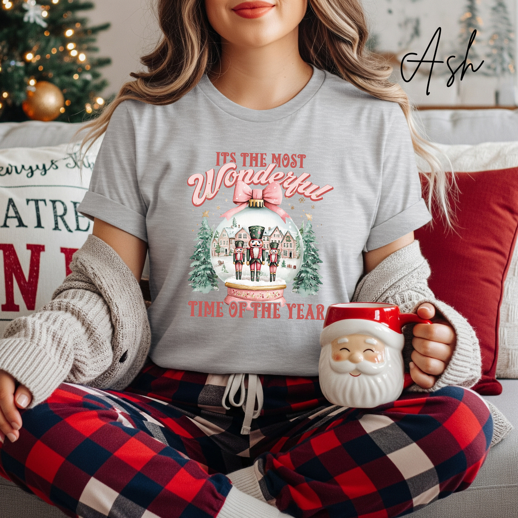 Most Wonderful Time of the Year T-Shirt 🎄 | Nutcracker Snow Globe Christmas Bella Canvas 3001 Tshirt