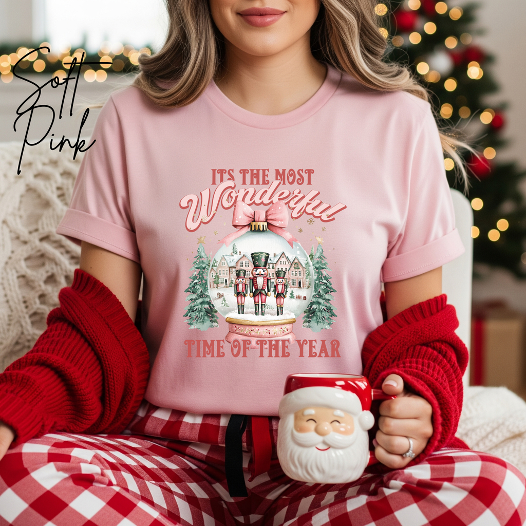 Most Wonderful Time of the Year T-Shirt 🎄 | Nutcracker Snow Globe Christmas Bella Canvas 3001 Tshirt