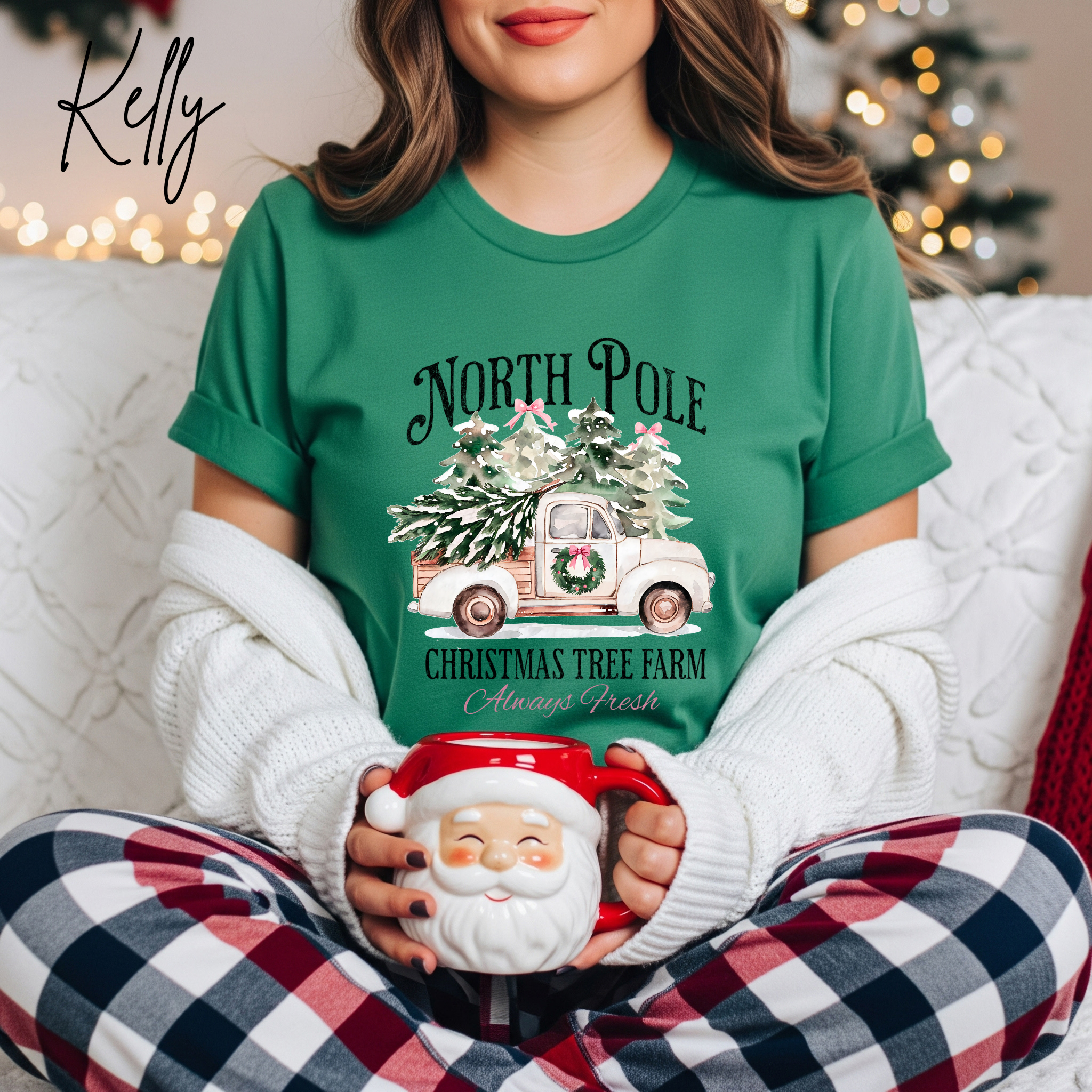 North Pole Christmas Tree Farm T-Shirt 🎄 | Vintage Truck Holiday  Bella Canvas 3001 Tshirt