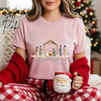 The Greatest Gift of All Nativity Christmas Bella Canvas 3001 Tshirt