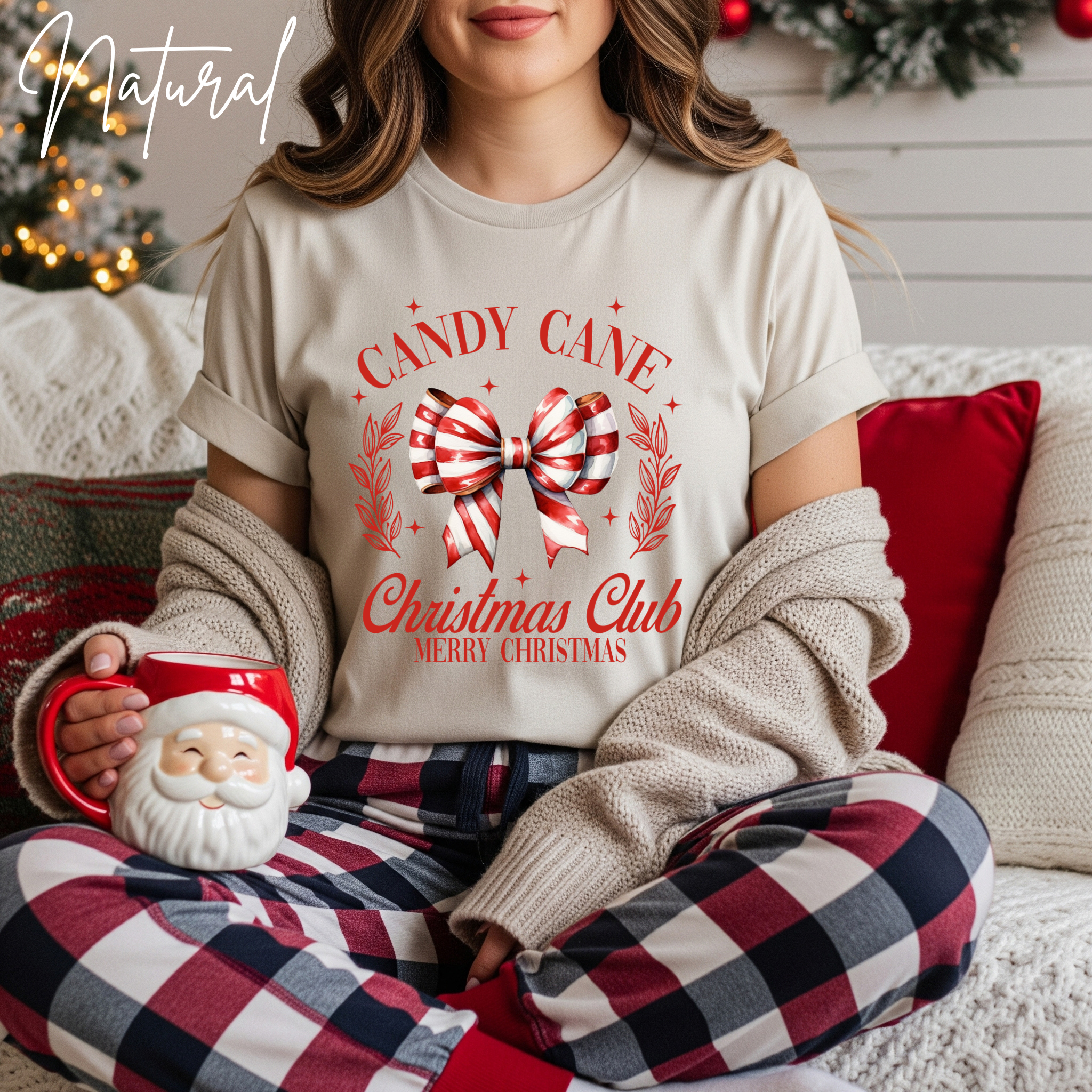 Candy Cane Christmas Club Bella Canvas 3001 Tshirt