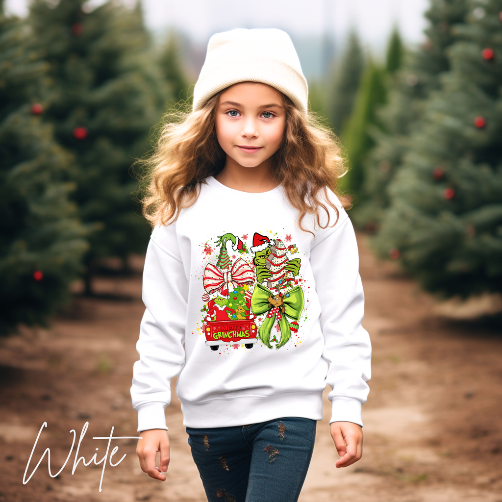 Grinch Christmas Sweatshirt | Merry Grinchmas Holiday Gildan 18000B Sweatshirt