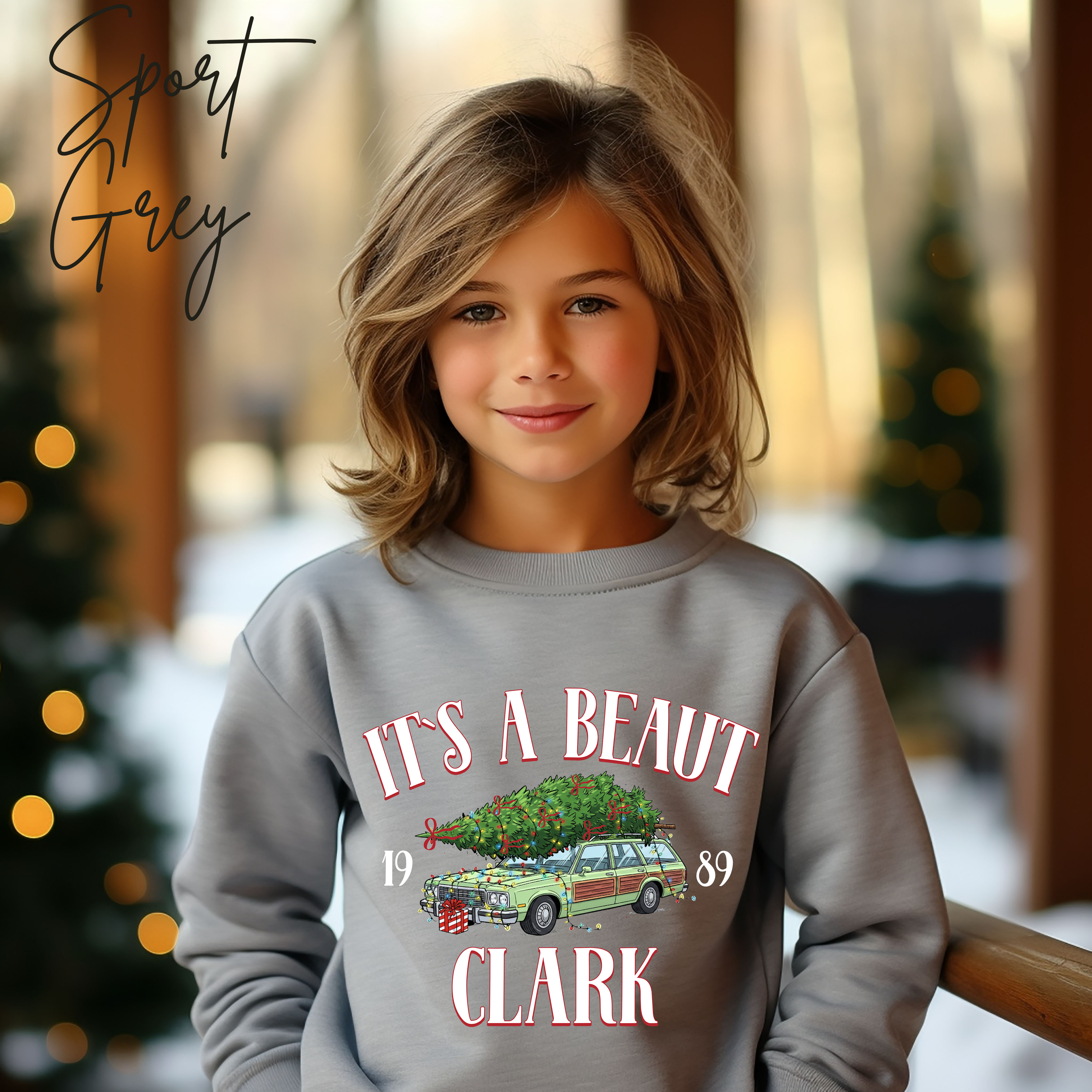 It’s a Beaut, Clark Kids Christmas Sweatshirt 🎄 | Griswold Wagon Holiday Pullover Design Gildan 18000B Sweatshirt