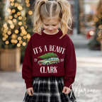 It’s a Beaut, Clark Kids Christmas Sweatshirt 🎄 | Griswold Wagon Holiday Pullover Design Gildan 18000B Sweatshirt