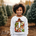 Holiday Movie Characters Kids Sweatshirt | Rudolph, Frosty, Kevin, Buddy, Santa & Grinch Gildan 18000B Sweatshirt