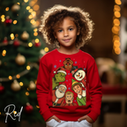 Holiday Movie Characters Kids Sweatshirt | Rudolph, Frosty, Kevin, Buddy, Santa & Grinch Gildan 18000B Sweatshirt