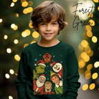 Holiday Movie Characters Kids Sweatshirt | Rudolph, Frosty, Kevin, Buddy, Santa & Grinch Gildan 18000B Sweatshirt