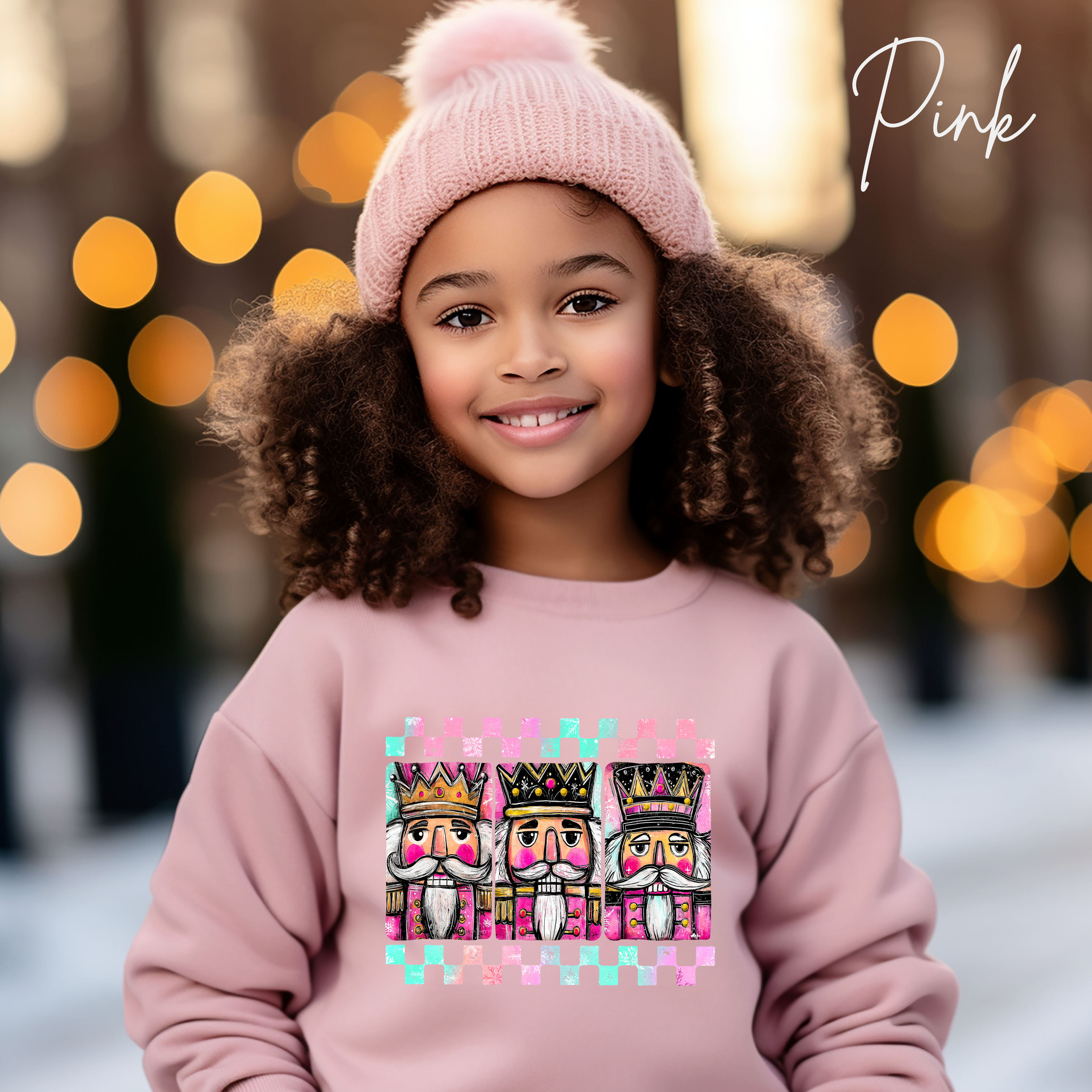 Children’s Christmas Sweatshirt | Watercolor Nutcracker Soldiers Design Gildan 18000B Sweatshirt
