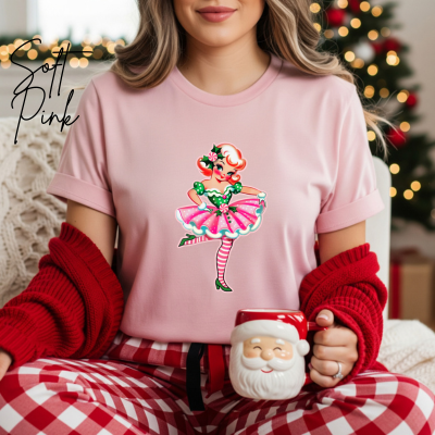 🎀 “Candy Cane Christmas Cutie” | Bella Canvas Vintage Cartoon Christmas T-Shirt🎀