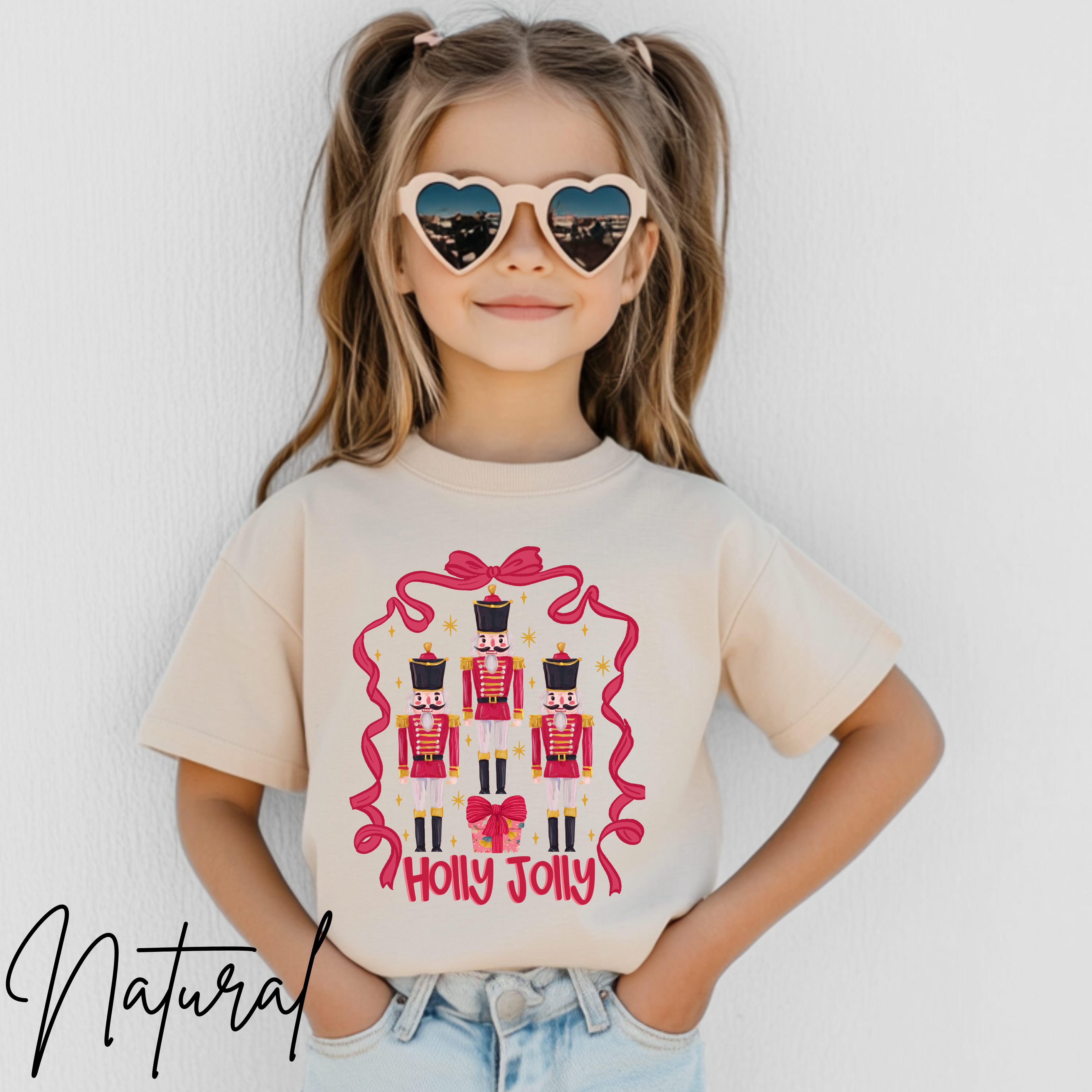 🎄✨ Nutcracker Soldiers Kids Christmas T-Shirt | Festive Holiday Ballet Tee with Ribbon Border Tshirt 🎀💂‍♂️