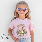 🎄✨ Whoville Christmas Kids T-Shirt | Holiday Grinch-Inspired Tee with Pup & Town Scene  Bella Canvas 3001Y 🐶🎅