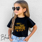 ✨ Santa’s Favourite Showgirl Kids Christmas Tee | Holiday Concert Vibes | Festive Glitter Style 🎄🌟 Bella Canvas 3001Y Tshirt