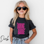 ✨💖 Boring Barbie Kids T-Shirt |Glitter-Style Text Tee Bella Canvas 3001Y for Trendy Little Swifties 🎀🌟