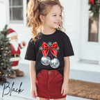 🍒✨ Disco Cherry Coquette Bow Tshirt | Retro Glitter Aesthetic Cozy Trendy Tee 🎀🪩 Bella Canvas 3001Y Tee