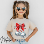 🍒✨ Disco Cherry Coquette Bow Tshirt | Retro Glitter Aesthetic Cozy Trendy Tee 🎀🪩 Bella Canvas 3001Y Tee