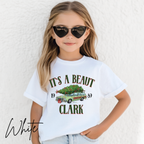 Kids “It’s a Beaut, Clark” Christmas T-Shirt 🎄🚗🎁 | Cute Griswold Wagon Holiday Bella Canvas 3001YTee