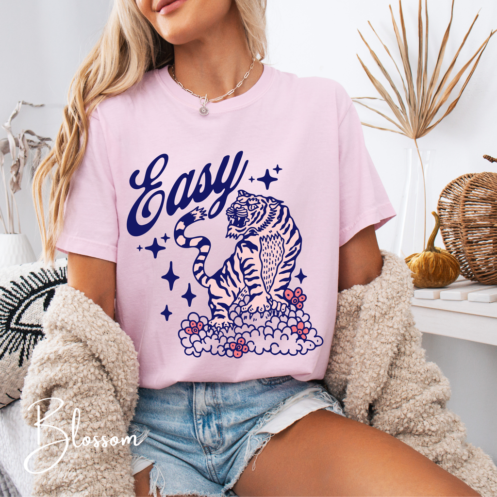 Relaxed ‘Easy Tiger’ Graphic Tee 😌🐅 – Comfort Colors 1717 Easy Tiger Shirt