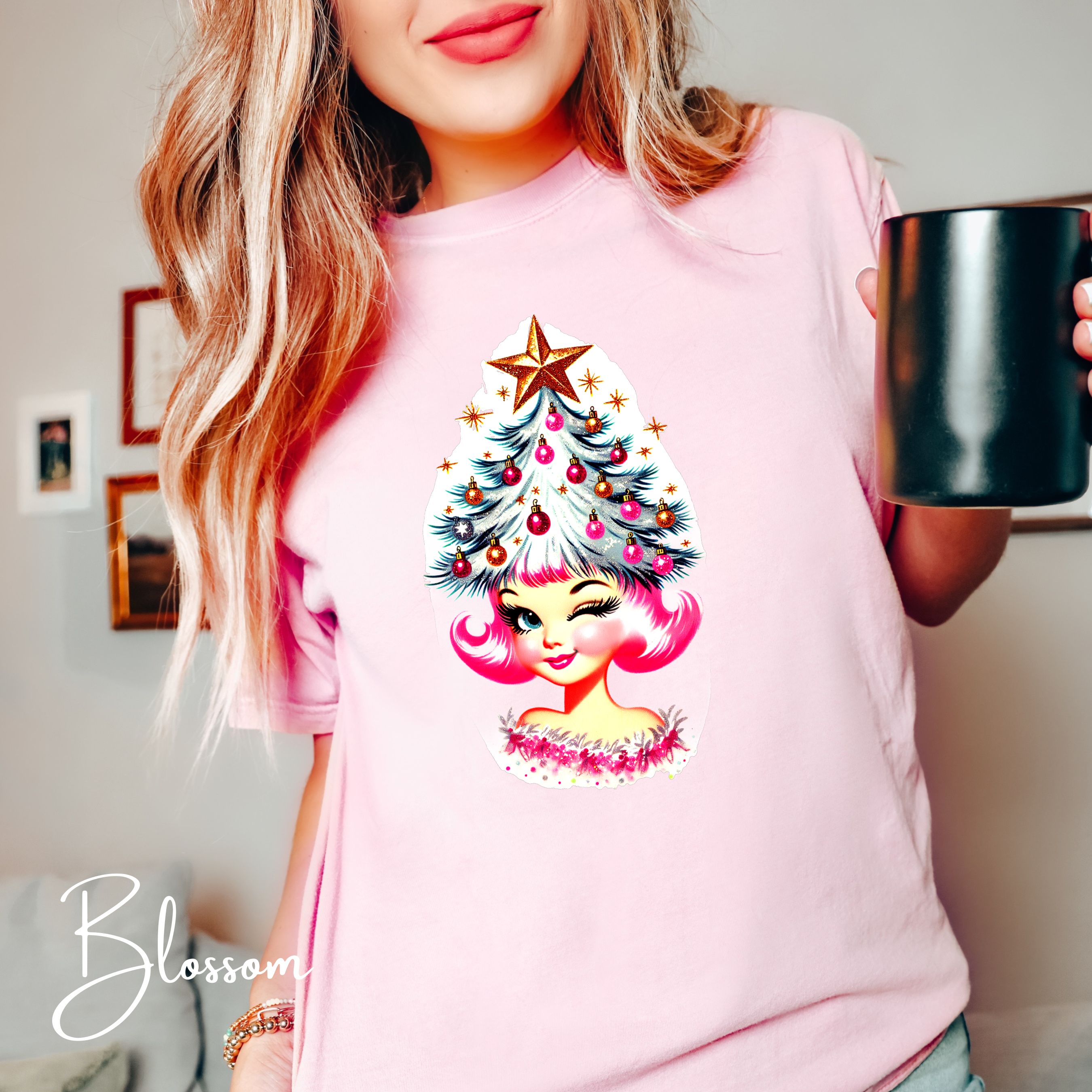 🎄💋 Christmas Tree Cutie Comfort Colors 1717 Tee – Retro Pinup Holiday Shirt • 50s Vintage Christmas Aesthetic Tee
