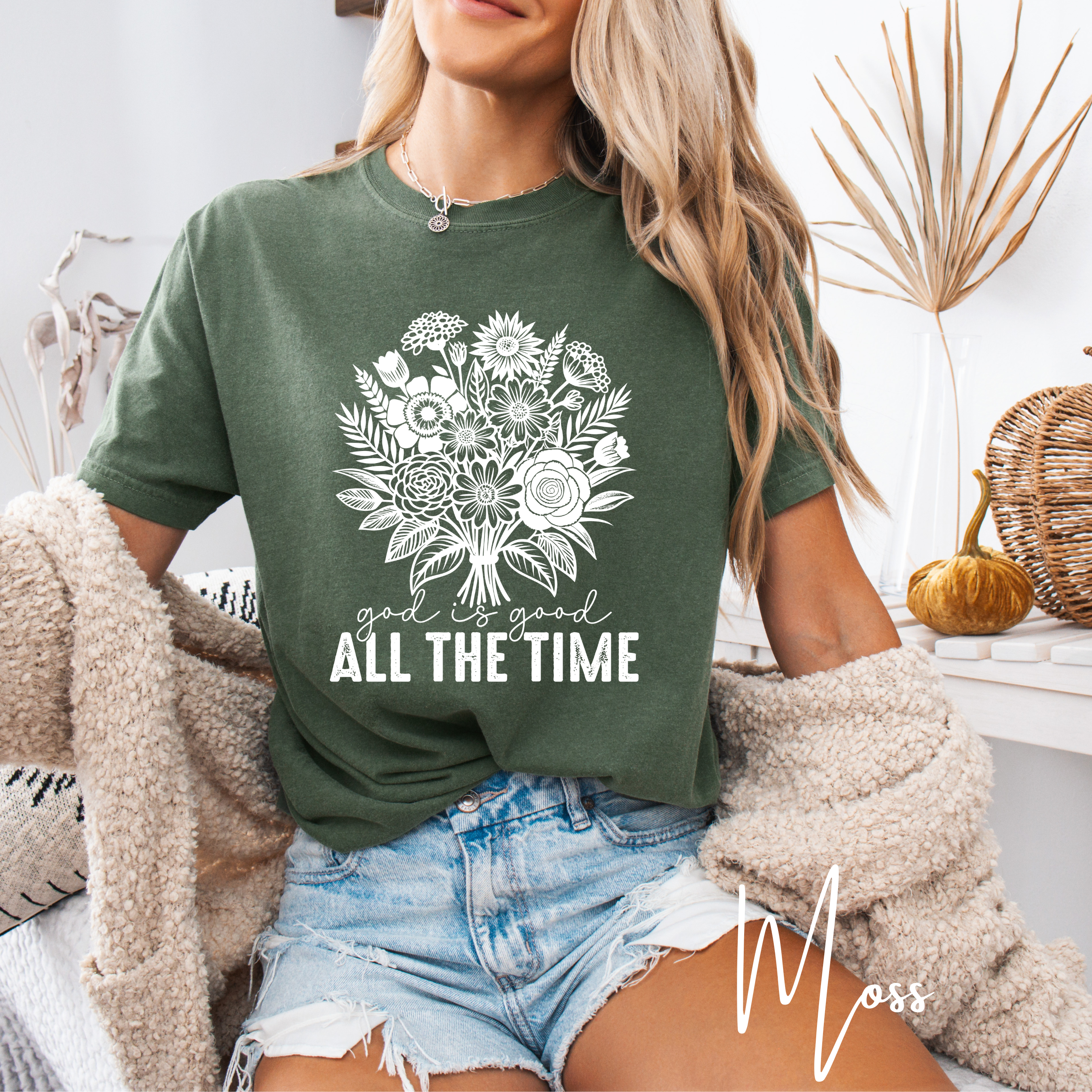 🌼 God Is Good All The Time – Floral Christian Tee | Comfort Colors 1717  Tshirt 🌼