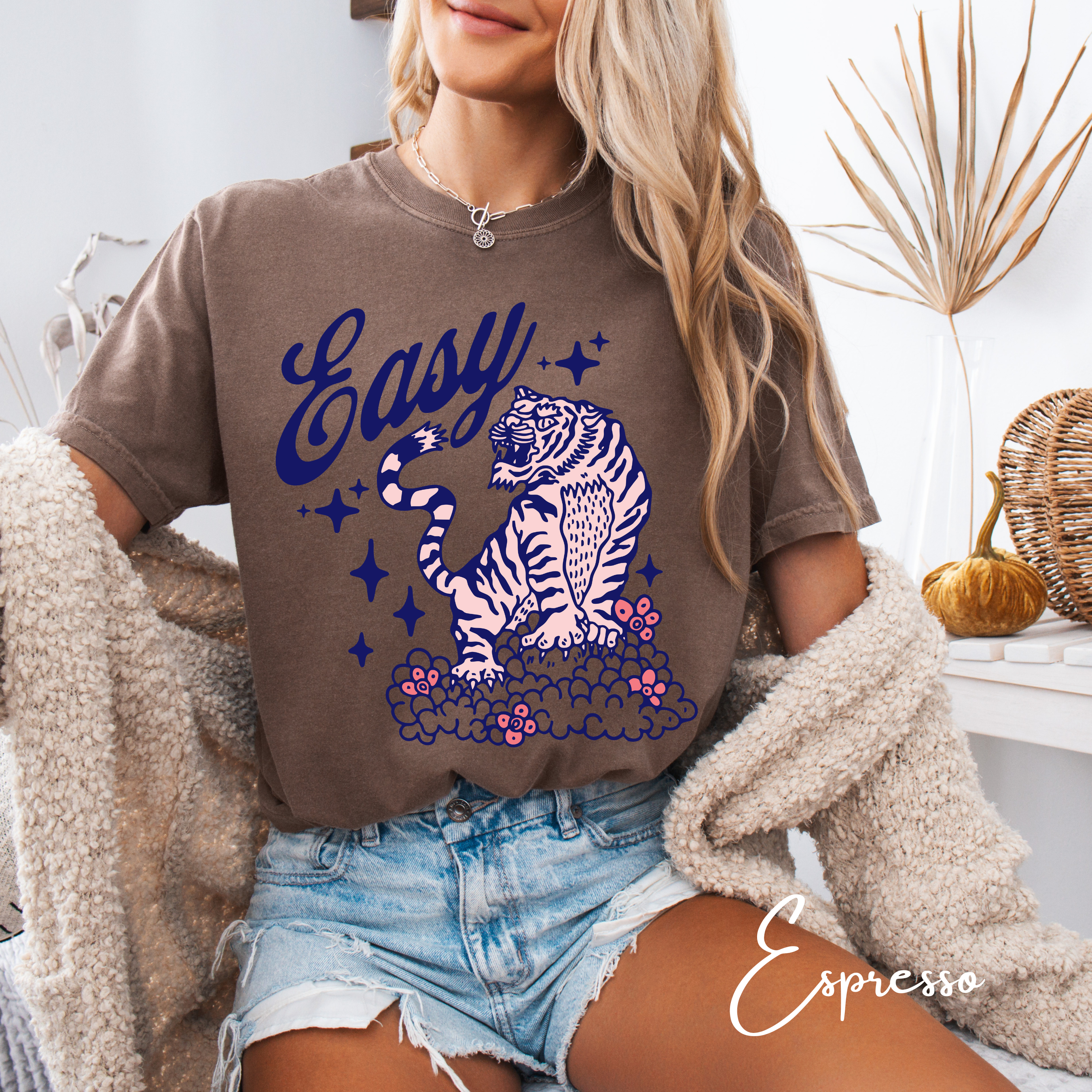 Relaxed ‘Easy Tiger’ Graphic Tee 😌🐅 – Comfort Colors 1717 Easy Tiger Shirt