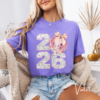 ✨ New Year 2026 Glitter Comfort Colors Tee | Sparkly Disco Ball Graphic ✨