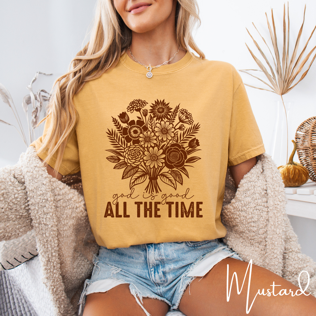 🌼 God Is Good All The Time – Floral Christian Tee | Comfort Colors 1717  Tshirt 🌼