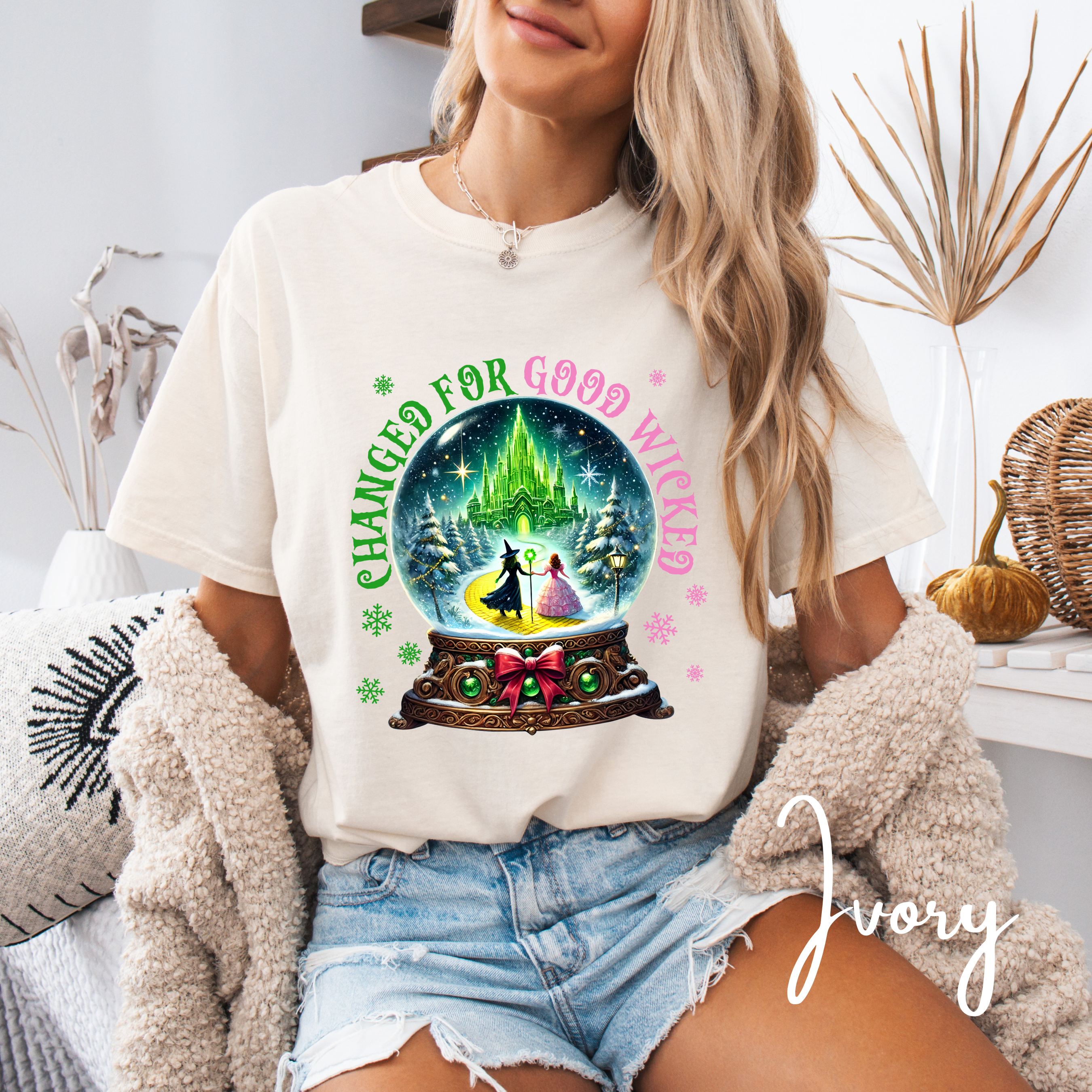 ❄️💚✨Changed for Good | Wicked Snow Globe Comfort Colors Tee | Emerald City Dreamscape | Comfort Colors 1717