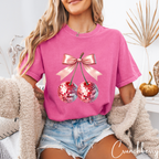 ✨ New Year Disco Cherry Tee | Coquette Bow & Sparkly Party Vibes Comfort Colors 1717 Tshirt ✨